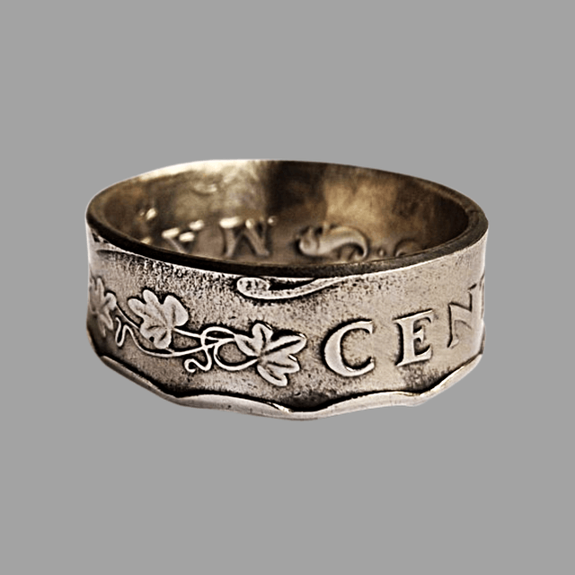 Maltan Fifty Cents 1972 Coin Ring      