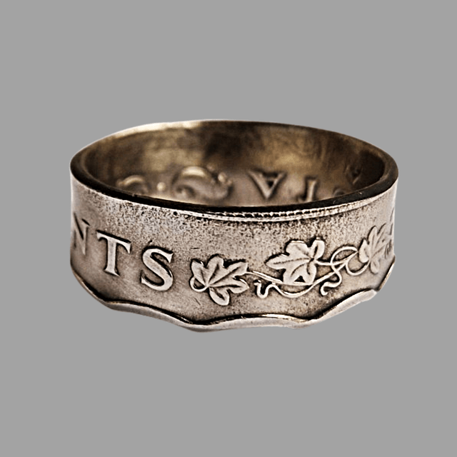 Maltan Fifty Cents 1972 Coin Ring      