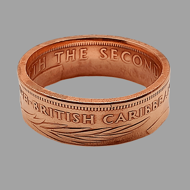 British Caribbean Territories Two Cents 1964 Coin Ring  