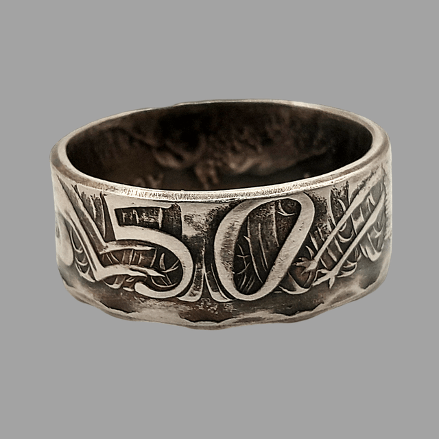 Australian Fifty Cents 1971 Coin Ring    