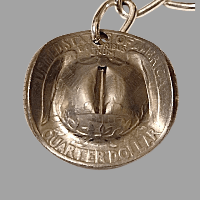 Quarter dollar cowboy hat keychain  