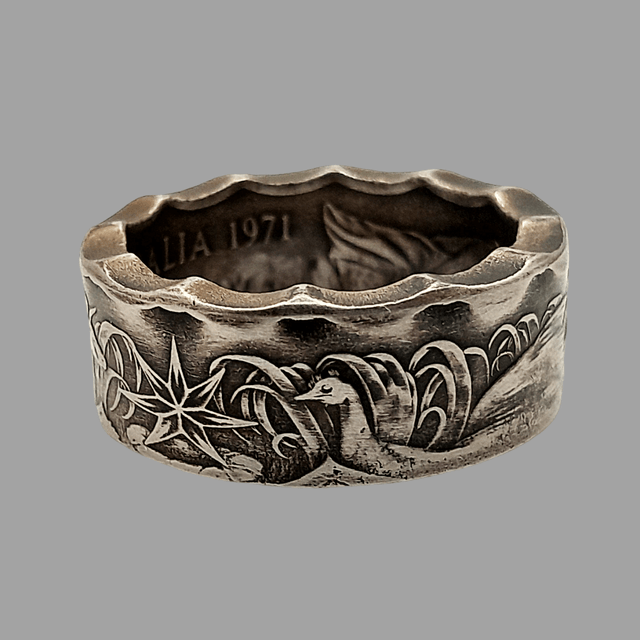 Australian Fifty Cents 1971 Coin Ring    