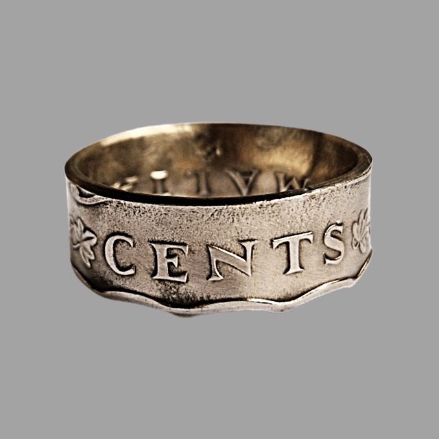 Maltan Fifty Cents 1972 Coin Ring      