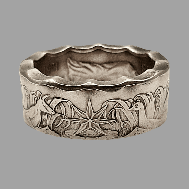 Australian Fifty Cents 1971 Coin Ring   